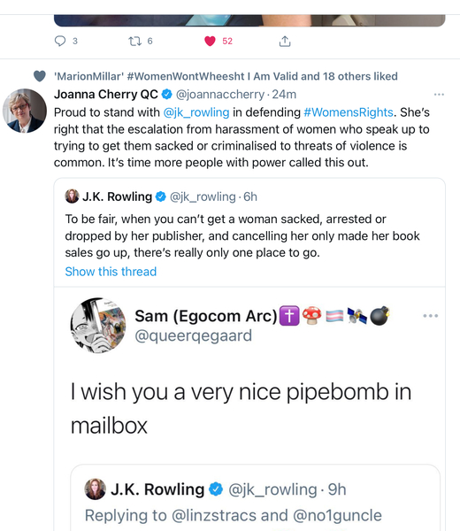 JKR takes on the victim blamers over the pornography tweeted at children