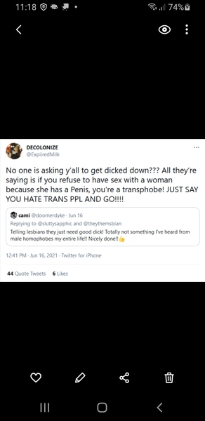 Evidence of TRA /Gender Idealogue Homophobia