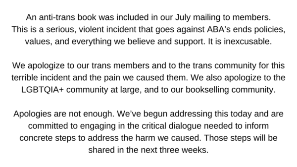 American Booksellers Association and Abigail Shrier