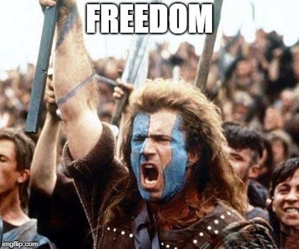 To think people crying ‘Freedom’ today are stupid sheep…