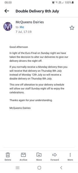 Milk delivered earlier - is this unacceptable?
