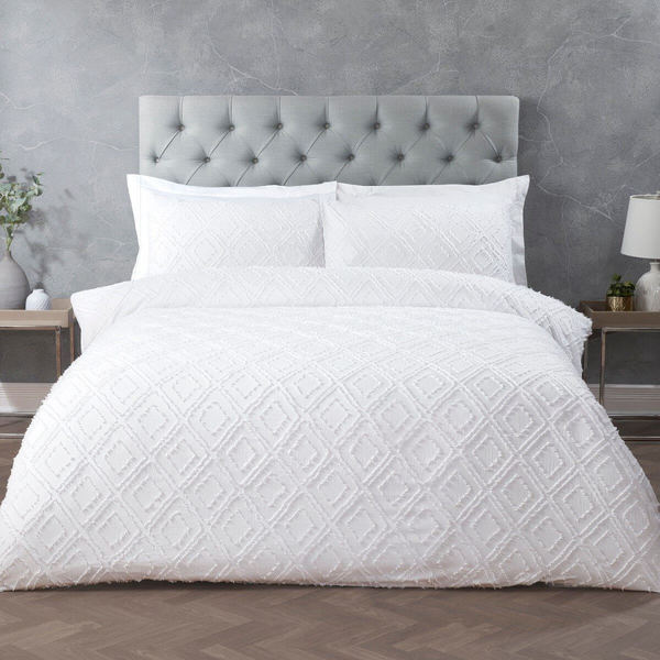 White bedding does not look like a hospital bed!