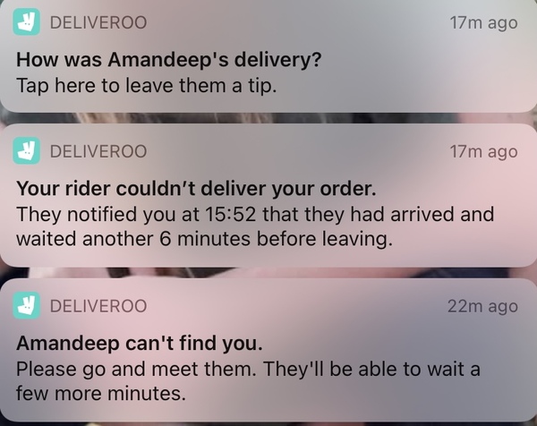 to think Deliveroo are being unreasonable here?