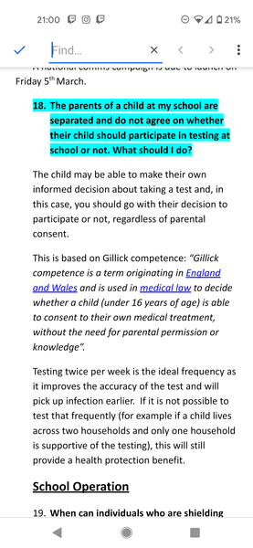 School conducted a LFT on my son, against my consent