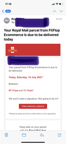 Strange email from Royal Mail.