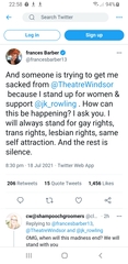 Frances Barber Under Attack From TRAs