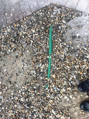 What the heck? Installation of broadband-dug up drive, spray painting and bloody mess left
