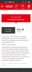Nintendo online family account question