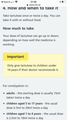 Abiu to be annoyed that child minder gave child (15 months) laxative without permission