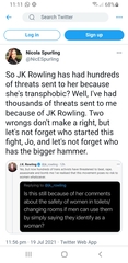 JKR takes on the victim blamers over the pornography tweeted at children