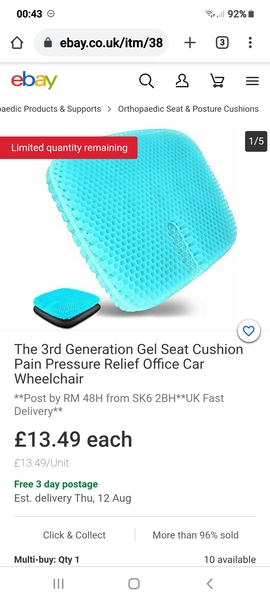 Can anyone recommend a cushion to relive pressure on bum/hips?