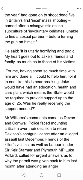 Struggling to Coe to terms with shooting in plymouth