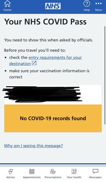 Anyone else no longer getting vaccination proof on the NHS app