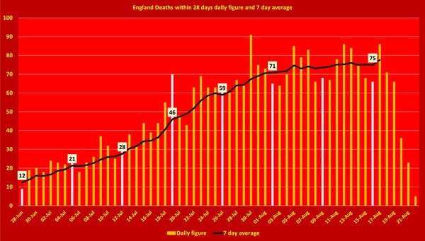 Data, Stats & Daily Numbers started 5th August 2021