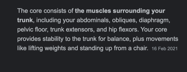 'HIITs. Engage your core'