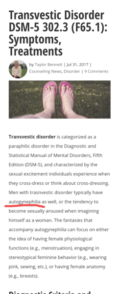 Fetishes and Autogynephilia