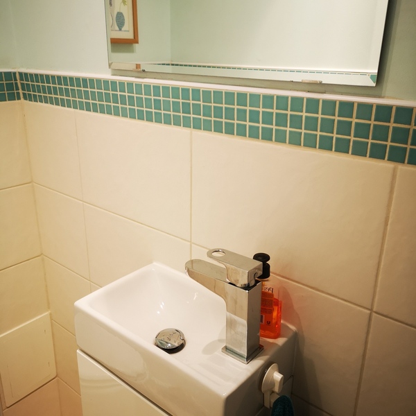 soap options for small cloakroom sink - not wall mounted