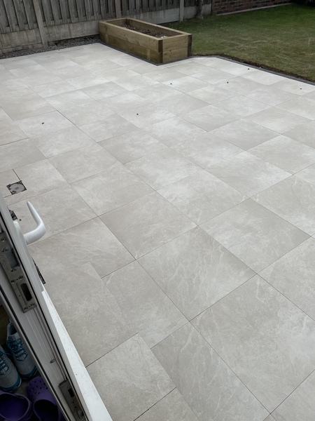 Problems with newly laid porcelain patio