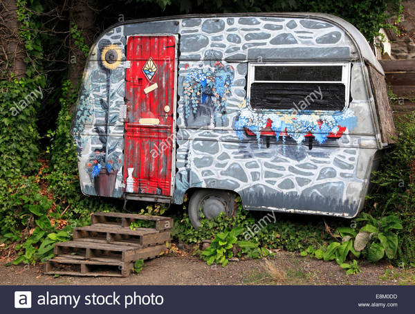 Caravan on driveway