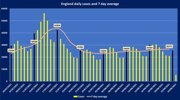 Data, Stats & Daily Numbers started 5th August 2021