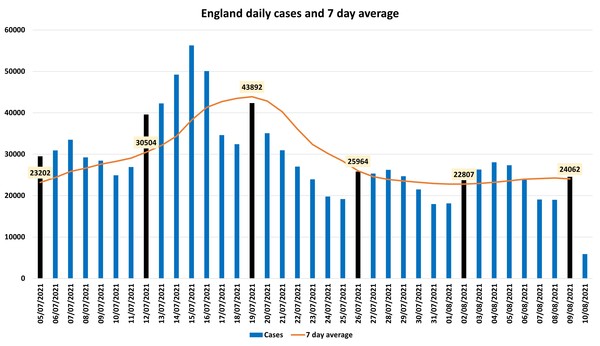 Data, Stats & Daily Numbers started 5th August 2021