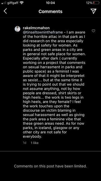 AIBU to think woman's spread legs on gates in Festival Park Glasgow is disturbing?