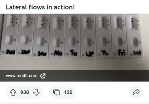 How long to get a negative LFT after being Covid positive?