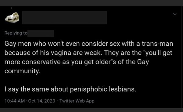 Evidence of TRA /Gender Idealogue Homophobia