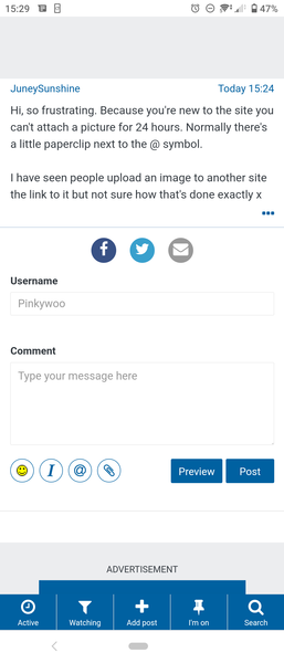 Can someone explain how to add a thread where I can add a pic of pregnancy test to get opinions?