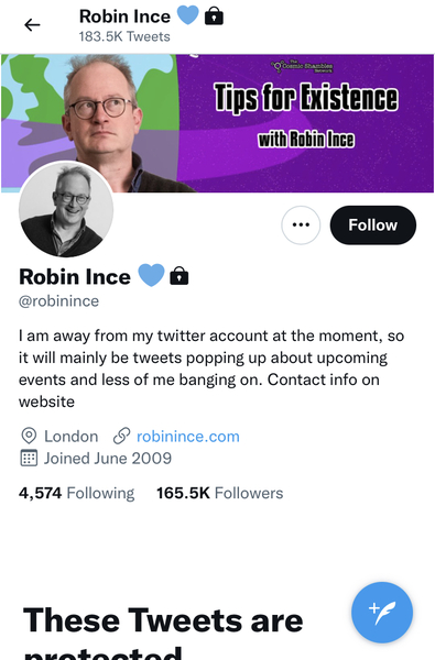 I Robin Ince doing that thing..