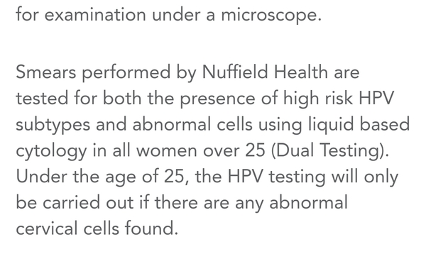 To think that you shouldn’t need to have HPV to access a smear test?