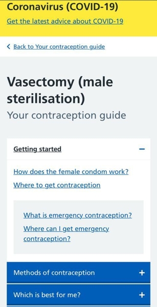 To be annoyed about this info on the NHS website re: vasectomies?