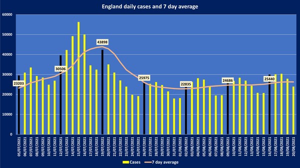 Data, Stats & Daily Numbers started 5th August 2021