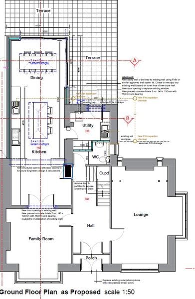 back door only way through is kitchen and dining room