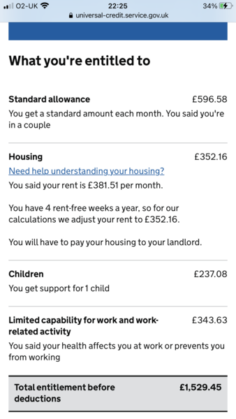 Universal credit - please help someone x