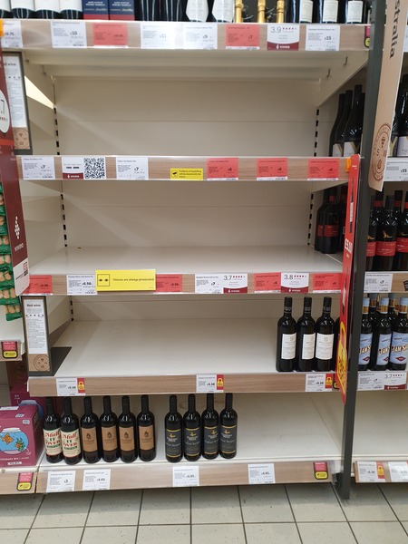Empty shelves