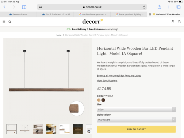2 to 2.2m island - 2 or 3 lights?