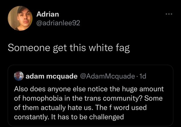 Evidence of TRA /Gender Idealogue Homophobia