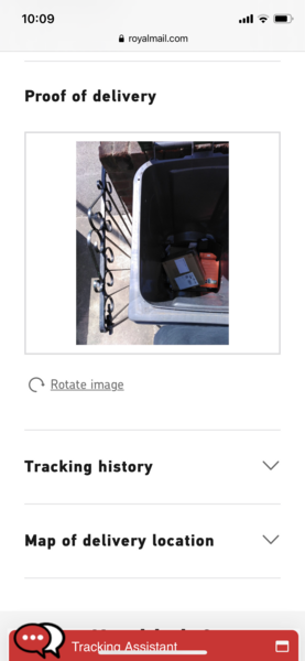 Royal Mail left my parcel in the bin!