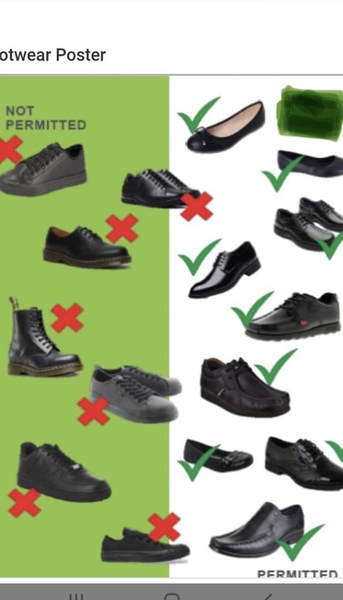 DS sent home from school for wrong shoes - can anyone help me find some non-leather non-trainers polishable black shoes that can be delivered by tomorrow?