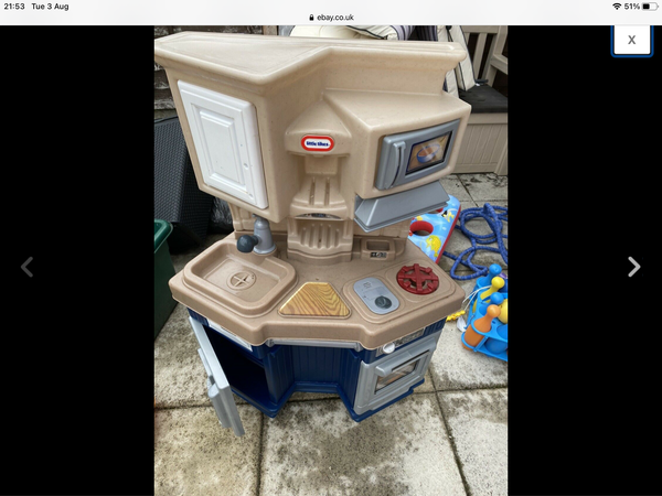 To ask for help to find a play kitchen