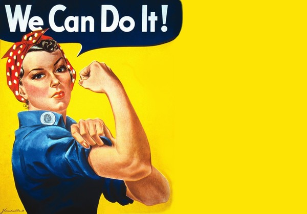 Coz the most important thing about Rosie Riveter was her lipstick shade, right?!