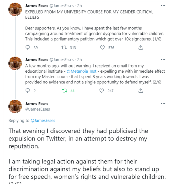 James Esses taking legal action against Metanoia Institute