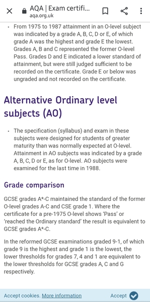 Was there a big difference in academic standard between O-Levels and CSEs?