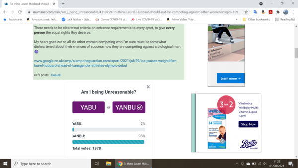 Just sharing a screenshot of this AIBU poll