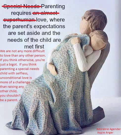 To feel jealous of people with neurotypical children?