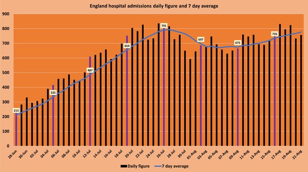 Data, Stats & Daily Numbers started 5th August 2021