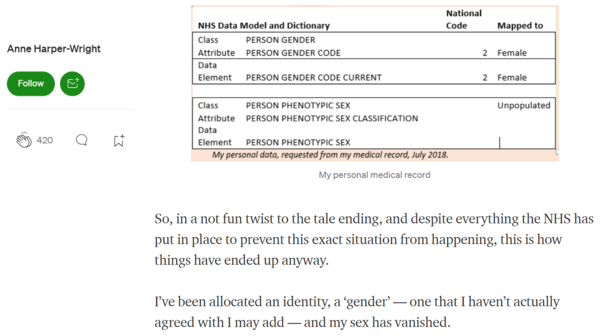 Need to get in touch with the Dept of Gender Assignment
