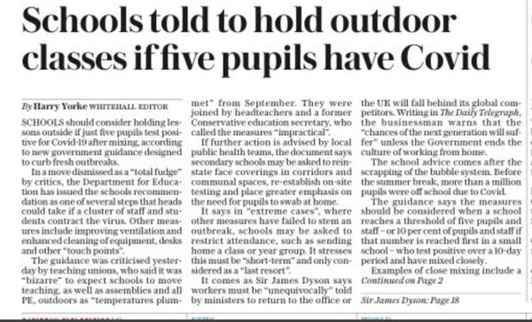 Schools contingency framework released