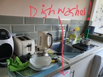 My DH almost put the dishwasher on